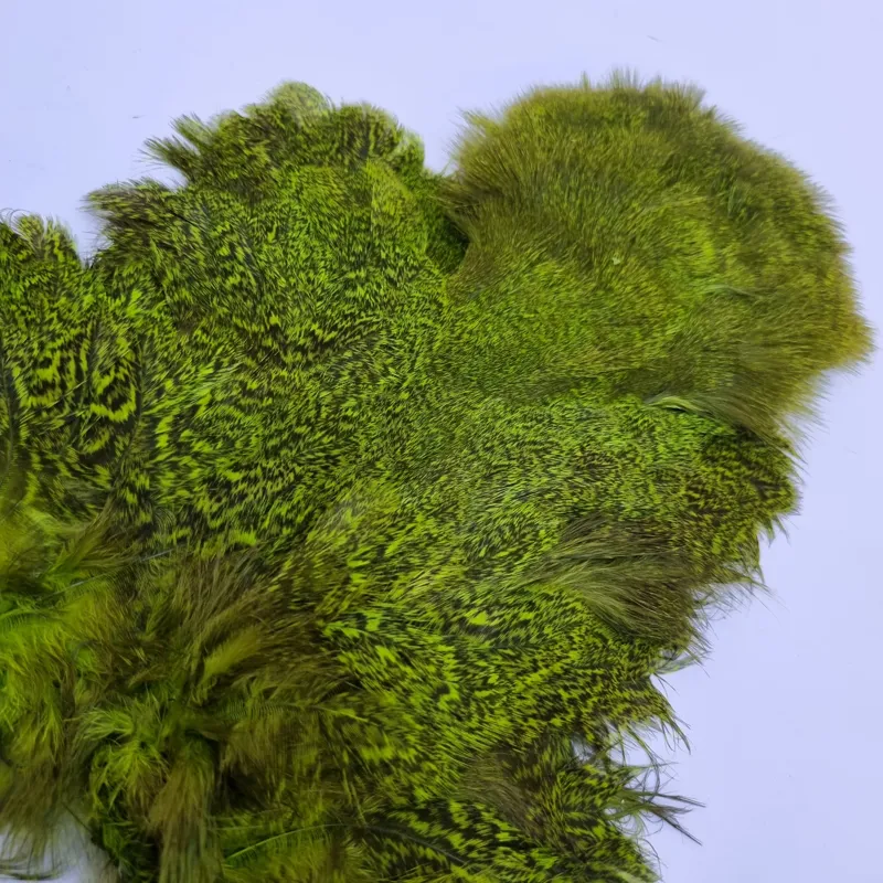 Whiting Coq de Leon Hen Soft Hackle with Chickabou in Speckled Fl.Green Chartreuse-7